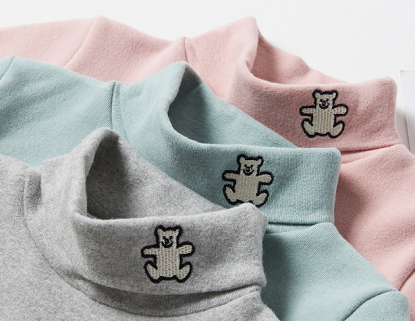 Παιδική χειμερινή μπλούζα για κορίτσια - με κέντημα