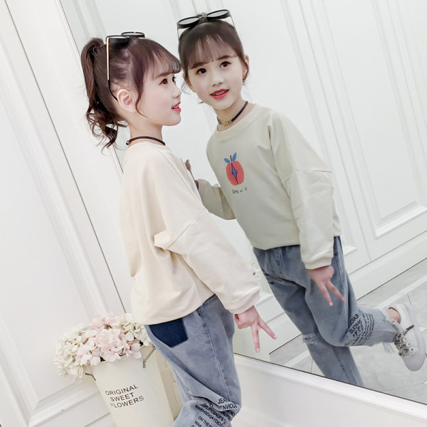 Ανοιξιάτικη μπλούζα για κορίτσια με μακριά μανίκια και απλικέ