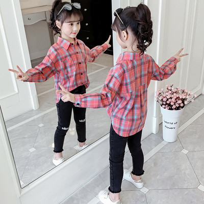 Dječja karirana košulja s klasičnim ovratnikom za djevojčice