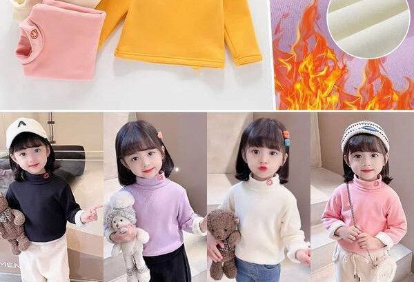 Bluza cu guler polo captusita pentru fete cu broderie