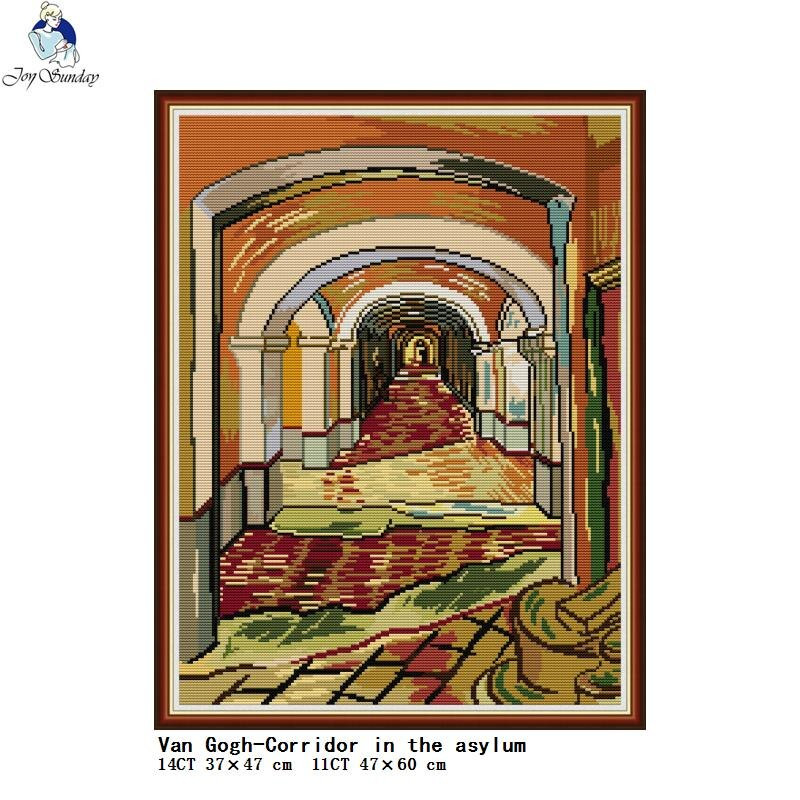 Έργα τέχνης του Van Gogh Series counted Cross stitch Kit 14CT 11CT σετ κεντήματος με μοτίβο σκηνικών Κεντήματα Ζωγραφική διακόσμησης σπιτιού