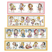 Multifilmi tegelase tüdrukute seeria mustrite seeria arv ristpiste komplekt 11CT14CT tembeldamine ristpistes DIY näputöö tikandi komplekt