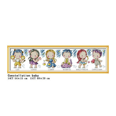 Multifilmi tegelase tüdrukute seeria mustrite seeria arv ristpiste komplekt 11CT14CT tembeldamine ristpistes DIY näputöö tikandi komplekt