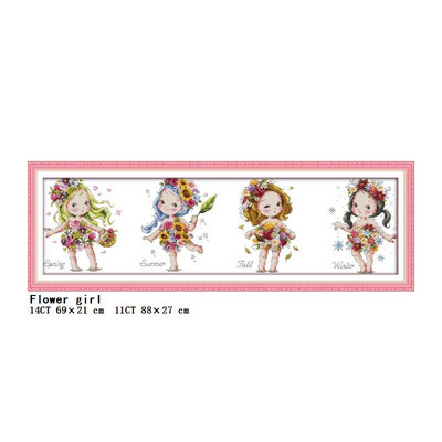 Multifilmi tegelase tüdrukute seeria mustrite seeria arv ristpiste komplekt 11CT14CT tembeldamine ristpistes DIY näputöö tikandi komplekt