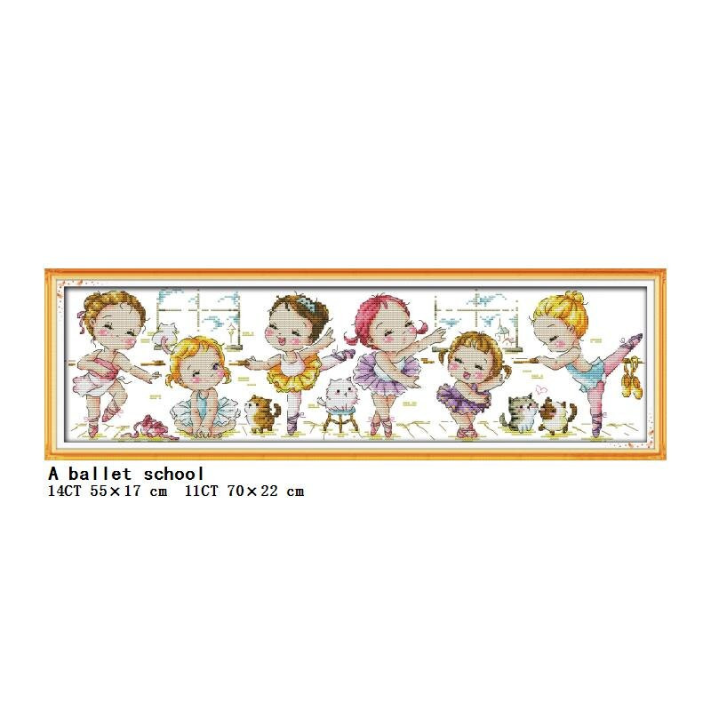 Multifilmi tegelase tüdrukute seeria mustrite seeria arv ristpiste komplekt 11CT14CT tembeldamine ristpistes DIY näputöö tikandi komplekt