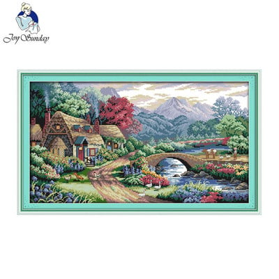 Joy Sunday Farm Scene Counted Print on Canvas 11CT 14CT Κινέζικη Σταυροβελονιά Κεντήματα Κεντήματα Σετ κεντήματα Σταυροβελονιά Μοτίβο