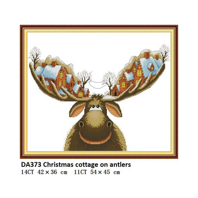 Joy Sunday Χριστουγεννιάτικο ύφασμα σταυροβελονιάς για κιτ κεντήματος DMC Βαμβακερό νήμα τυπωμένο καμβάς DIY Crafts Cross Stitch Κεντήματα