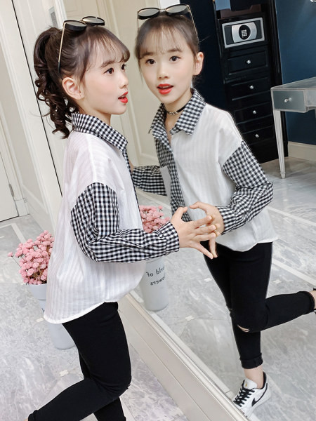 Camasa pentru copii model nou cu guler clasic pentru fete