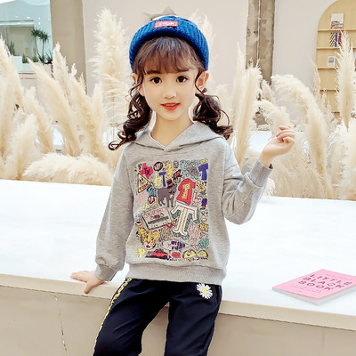 Παιδική μπλούζα απλικέ με κουκούλα για κορίτσια