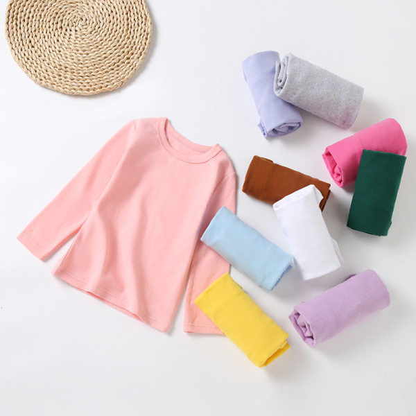 Laste vabaaja ümara kaelusega pluus