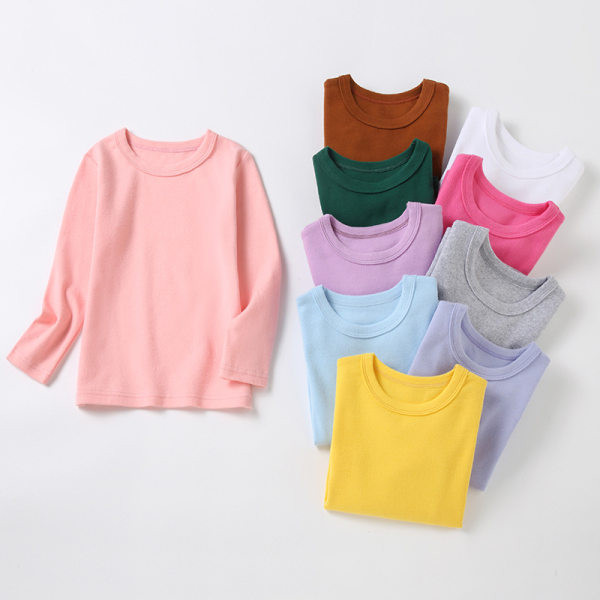 Laste vabaaja ümara kaelusega pluus