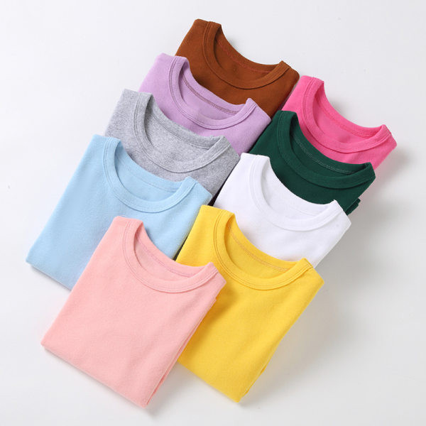 Laste vabaaja ümara kaelusega pluus