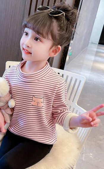 Casual παιδική μπλούζα με ριγέ πόλο γιακά