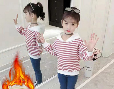 Casual Παιδική ριγέ μπλούζα με κουκούλα