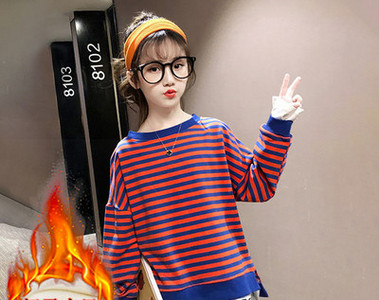 Casual παιδική ριγέ μπλούζα με στρογγυλή λαιμόκοψη