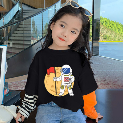 Pikkade varrukatega lastepluus tüdrukule