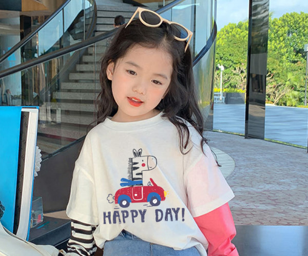 Pikkade varrukatega lastepluus tüdrukule