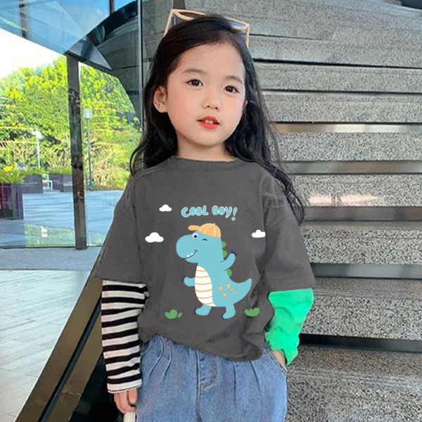 Pikkade varrukatega lastepluus tüdrukule