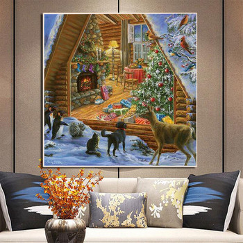 Meian Χριστουγεννιάτικο Δώρο Diy Snow 11 καρατίων Κέντημα σταυροβελονιά Κεντήματα με στάμπα βαμβακερή κλωστή Διακόσμηση σπιτιού για σαλόνι