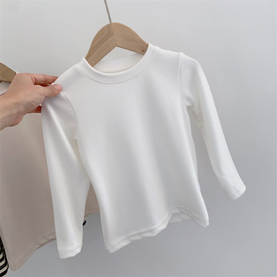 Ovaalse kaelusega ja pikkade varrukatega vabaaja lastepluus