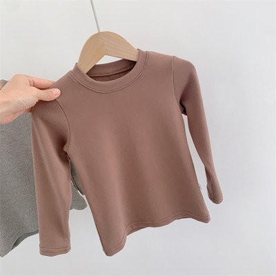 Ovaalse kaelusega ja pikkade varrukatega vabaaja lastepluus