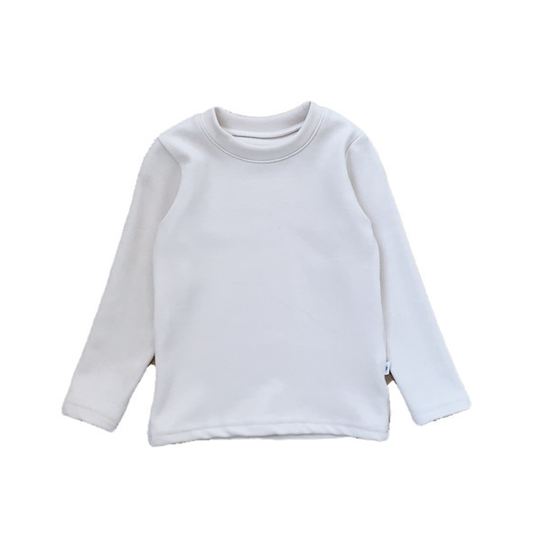 Ovaalse kaelusega ja pikkade varrukatega vabaaja lastepluus