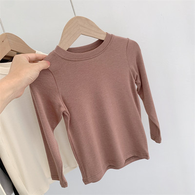 Μονόχρωμη παιδική μπλούζα με στρογγυλή λαιμόκοψη