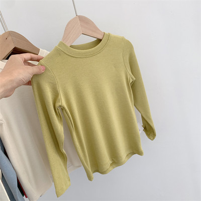 Μονόχρωμη παιδική μπλούζα με στρογγυλή λαιμόκοψη