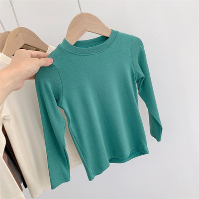 Μονόχρωμη παιδική μπλούζα με στρογγυλή λαιμόκοψη