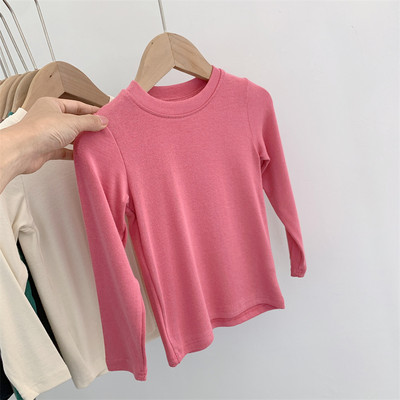 Μονόχρωμη παιδική μπλούζα με στρογγυλή λαιμόκοψη