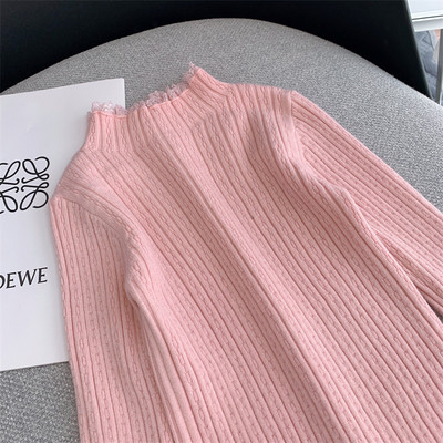 Καθαρή παιδική μπλούζα για κορίτσια - με ψηλό γιακά