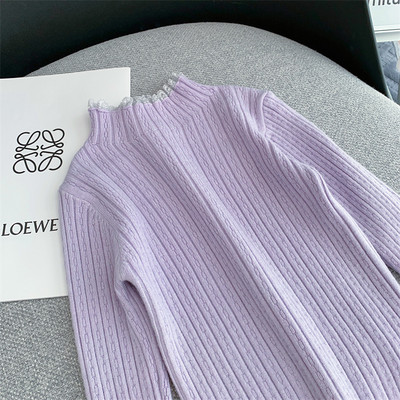 Καθαρή παιδική μπλούζα για κορίτσια - με ψηλό γιακά