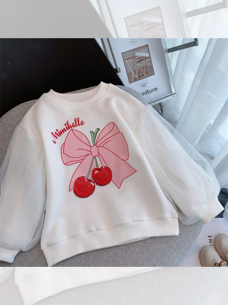 Παιδική casual μπλούζα με στάμπα με κορδέλα για κορίτσια