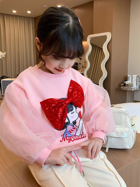 Μόδα μπλούζα για κορίτσια με 3D απλικέ και φουσκωτά μανίκια