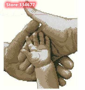 Απλά Family Hands Love Forever Decor Σετ βαμβακερής σταυροβελονιάς 14CT λευκό 11 καρατίων Κέντημα DIY Χειροποίητο κεντήματα τοίχου