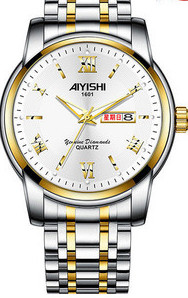 Hõbedase ja kuldse värviga naiste käekell