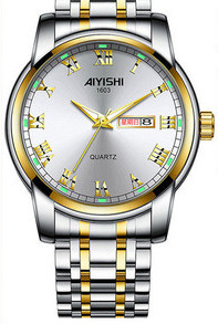 Hõbedase ja kuldse värviga naiste käekell