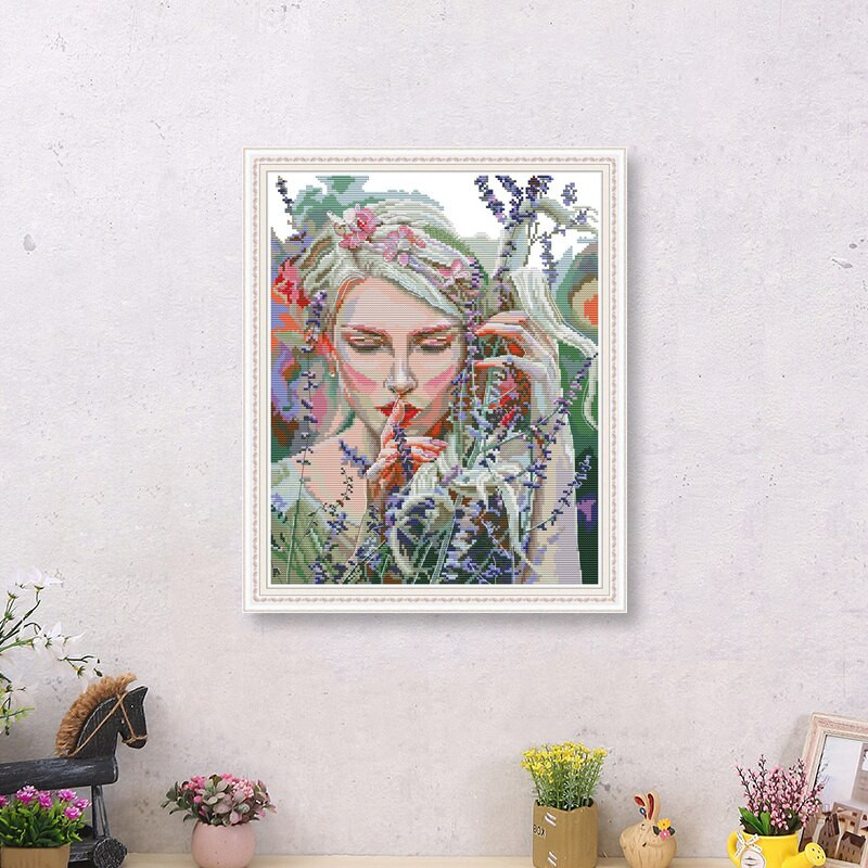 Χειροποίητο κέντημα σε καμβά με μοτίβο σταυροβελονιάς Joy Sunday Κεντήματα με σταυροβελονιά DIY