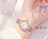 Kaasaegne mehaaniline metallist luku ja dekoratiivkividega käekell