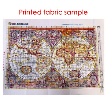 Κιτ Cross Stitch 11CT Medium Print Πανί Χειροποίητο Υλικό Πακέτο Παγκόσμιος Χάρτης Διακοσμητικός πίνακας ζωγραφικής