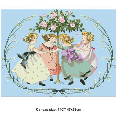 Fairy angel 3 μοτίβα Counted Cross Stitch 14CT DIY χονδρική Κιτ Κινέζικη Σταυροβελονιά Σετ κεντήματα κεντήματος