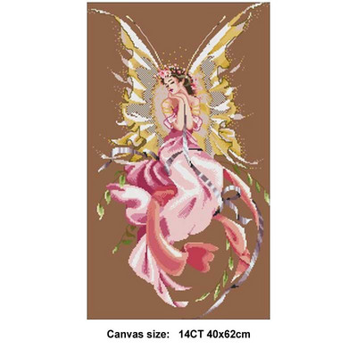 Fairy angel 3 μοτίβα Counted Cross Stitch 14CT DIY χονδρική Κιτ Κινέζικη Σταυροβελονιά Σετ κεντήματα κεντήματος