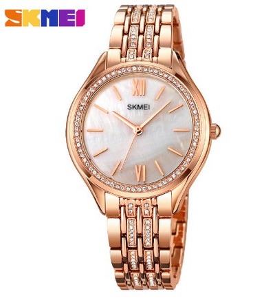 Moderan ženski sat sa metalnim lancem - zlatne i srebrne boje