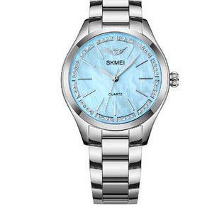 Ceas modern de dama din otel inoxidabil cu pietre decorative