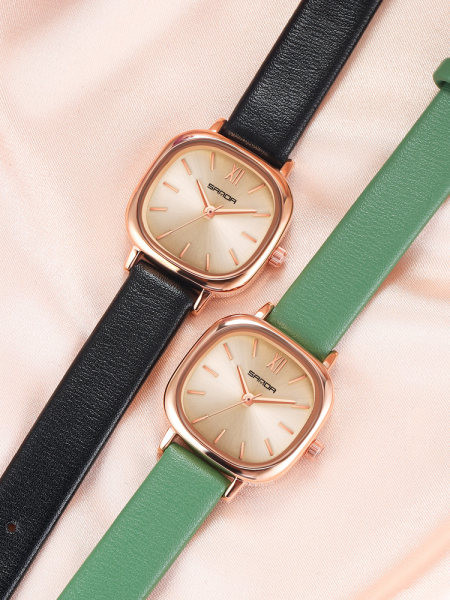 Ceas elegant de dama cu forma patrata