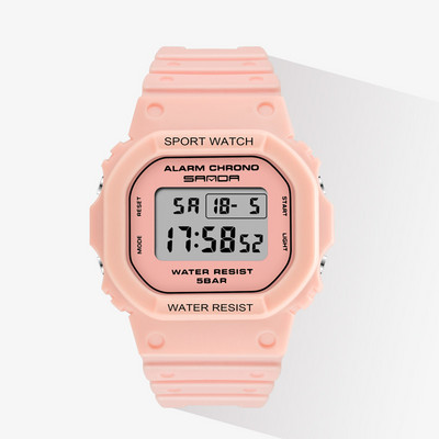 Ühevärviline silikoonrihmaga naiste elektrooniline käekell