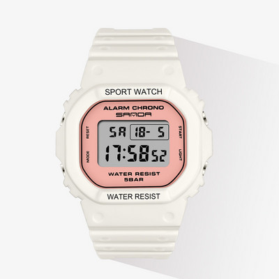 Ühevärviline silikoonrihmaga naiste elektrooniline käekell