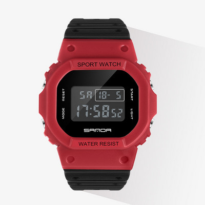 Ühevärviline silikoonrihmaga naiste elektrooniline käekell