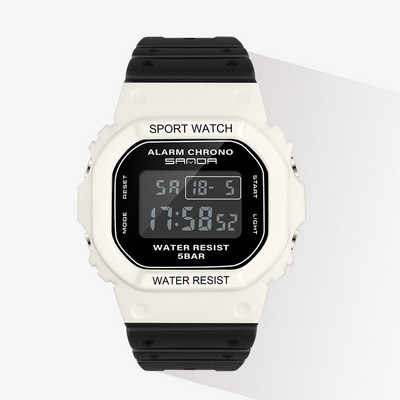 Ühevärviline silikoonrihmaga naiste elektrooniline käekell