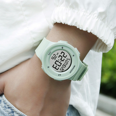 Ühevärviline silikoonrihmaga naiste elektrooniline käekell